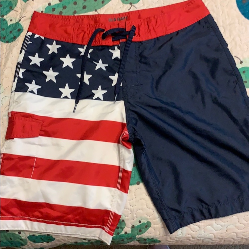 American Flag Swim Trunks Size Small